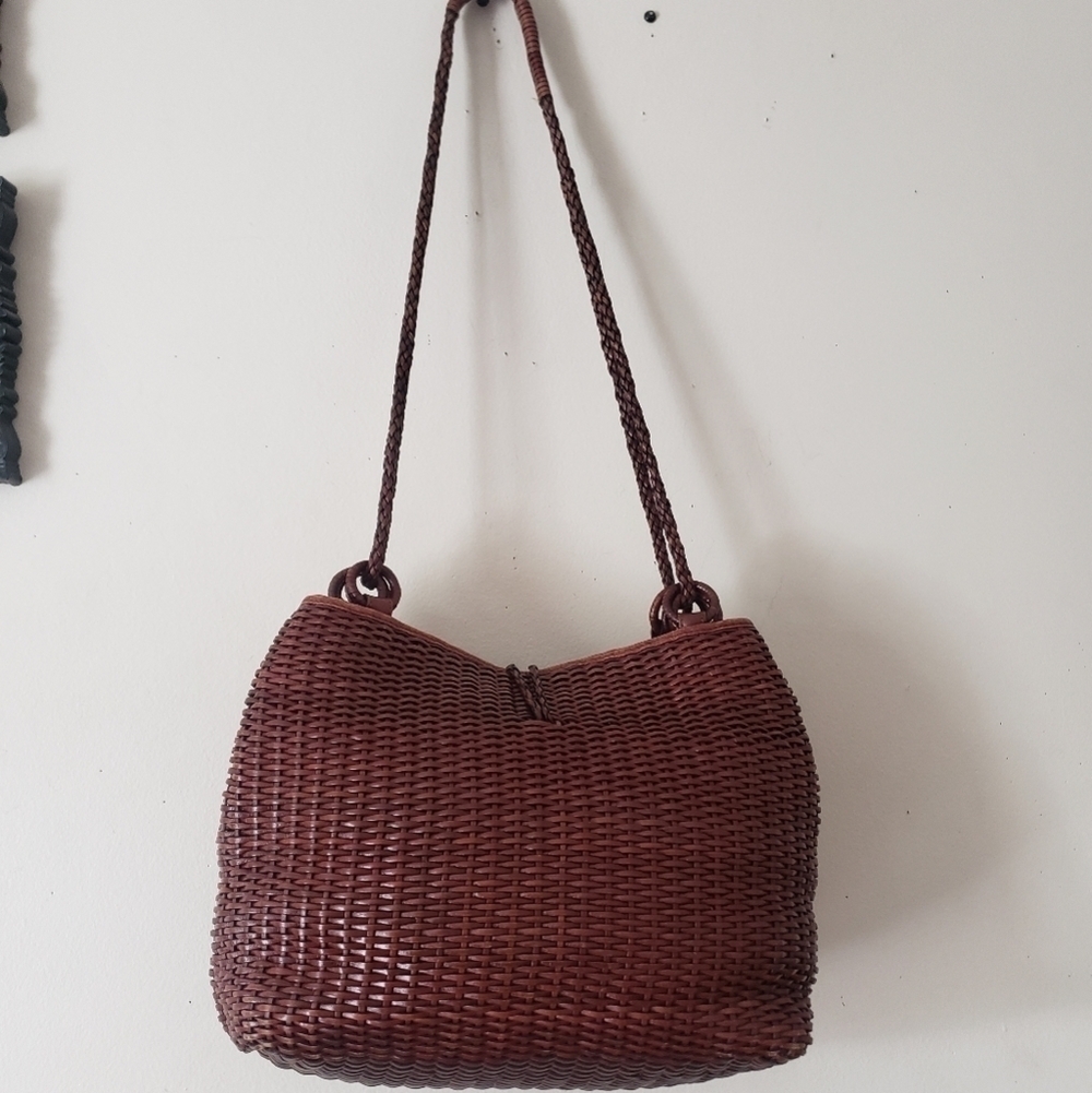 HP. Luna Borsa Genuine Leather Wicker Bag - Picture 8 of 16